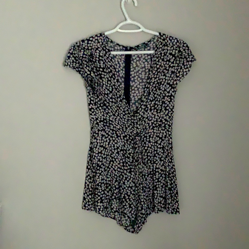 black romper with white flowers! super cute!
